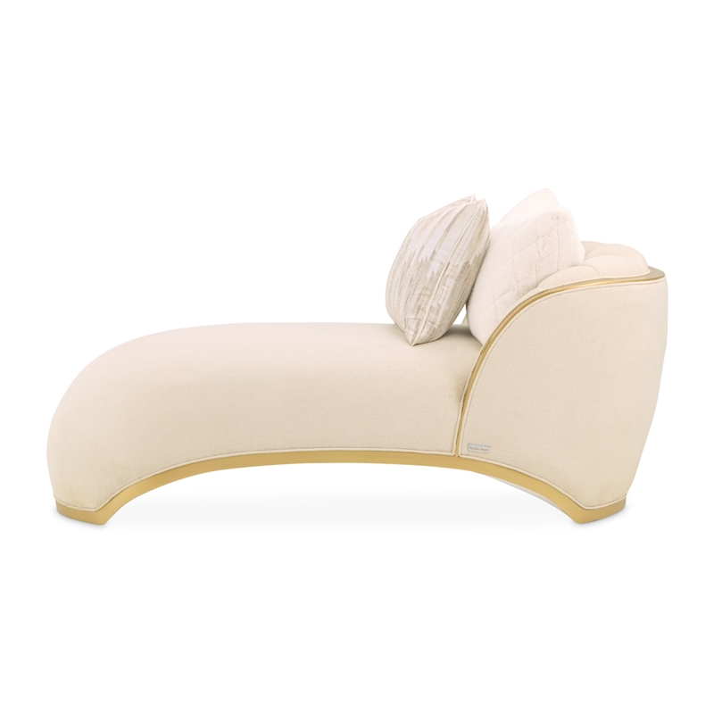 Scotts Square Chenille Chaise Lounge - Cornsilk/Gold
