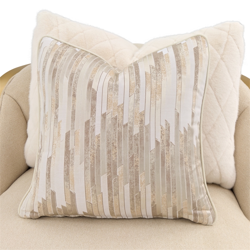 Scotts Square Chenille Chaise Lounge - Cornsilk/Gold