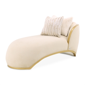 Scotts Square Chenille Chaise Lounge - Cornsilk/Gold