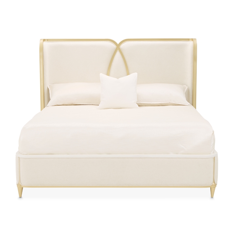 Scotts Square Queen Bed - Cornsilk/Light Champagne