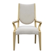 Scotts Square Chenille Dining Arm Chair - Cornsilk/Gold