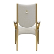 Scotts Square Chenille Dining Arm Chair - Cornsilk/Gold