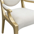 Scotts Square Chenille Dining Arm Chair - Cornsilk/Gold