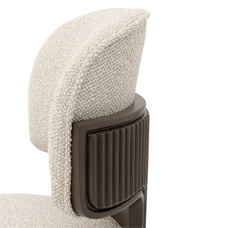 West Kensington Boucle Dining Side Chair - Set of 2 - Buff/Medium Espresso