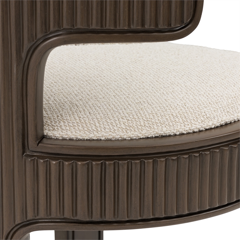 West Kensington Boucle Dining Side Chair - Set of 2 - Buff/Medium Espresso