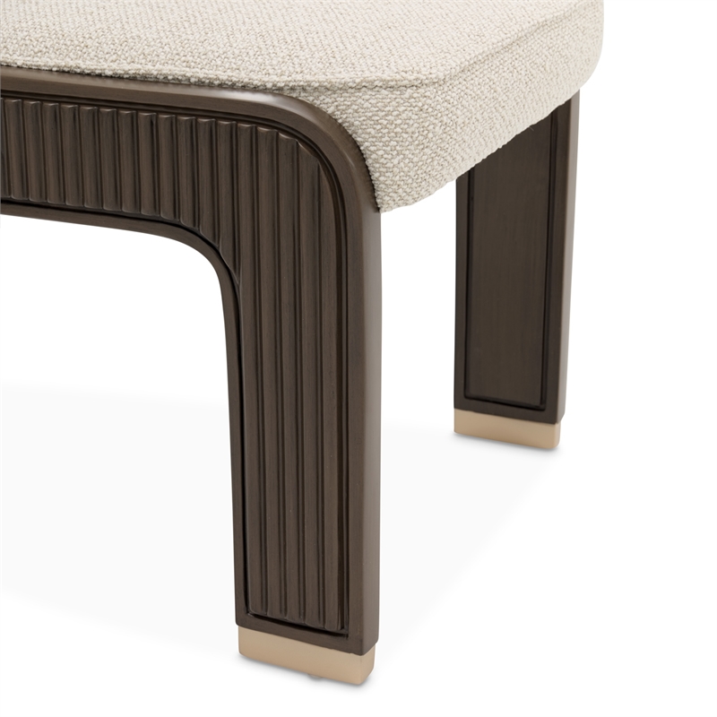West Kensington Boucle Dining Side Chair - Set of 2 - Buff/Medium Espresso