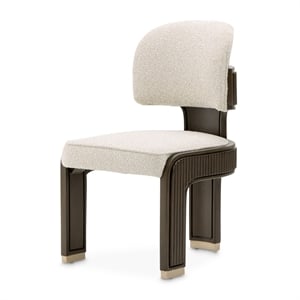 West Kensington Boucle Dining Side Chair - Set of 2 - Buff/Medium Espresso