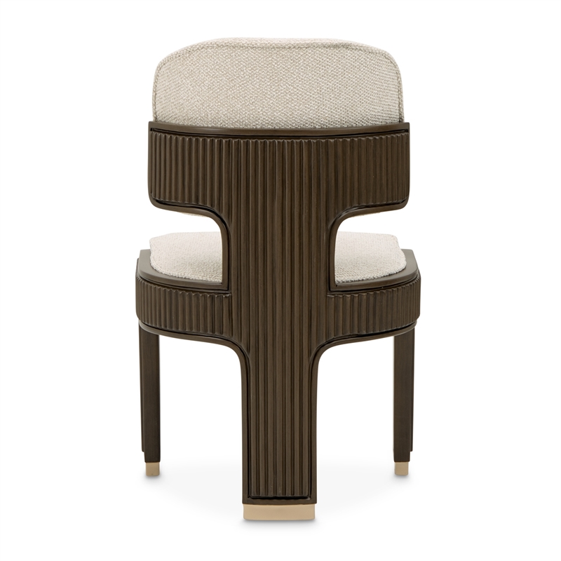 West Kensington Boucle Dining Side Chair - Set of 2 - Buff/Medium Espresso