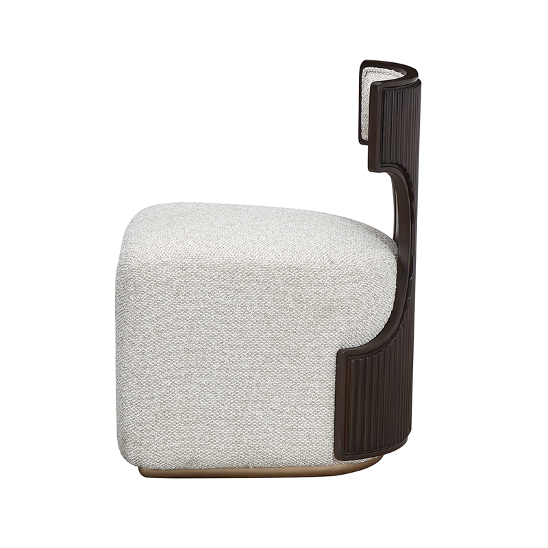 West Kensington Boucle Vanity Chair - Buff/Medium Espresso