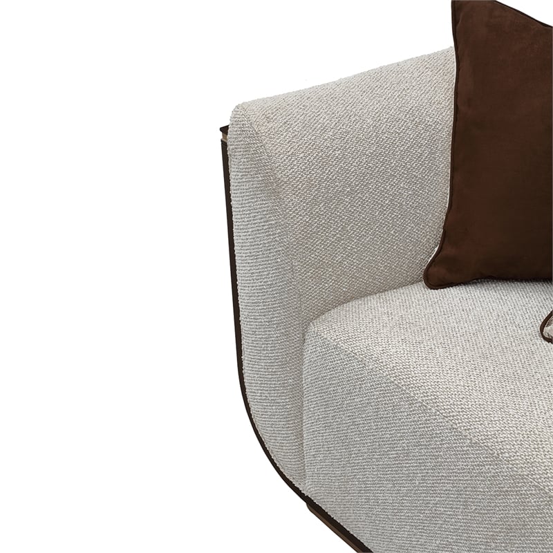 West Kensington Boucle Sofa - Buff/Medium Espresso