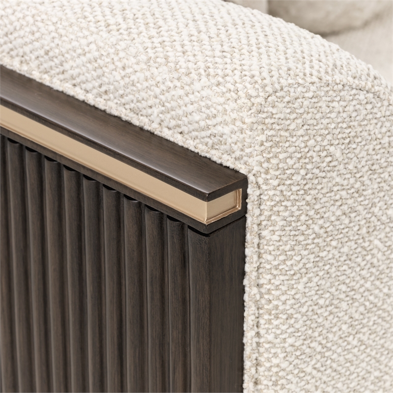 West Kensington Boucle Loveseat - Buff/Medium Espresso