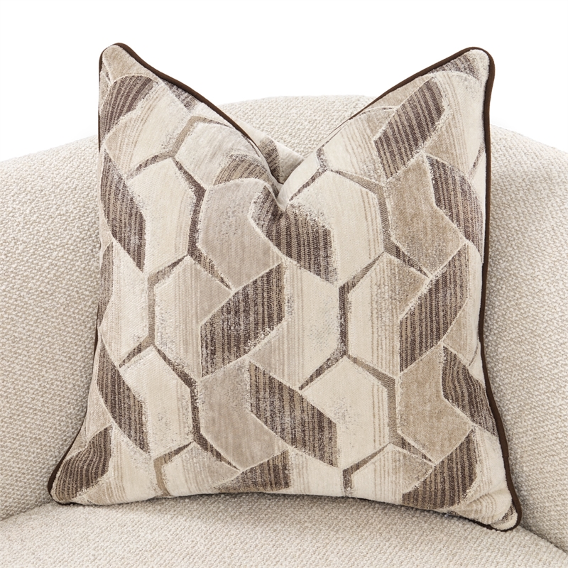 West Kensington Boucle Loveseat - Buff/Medium Espresso