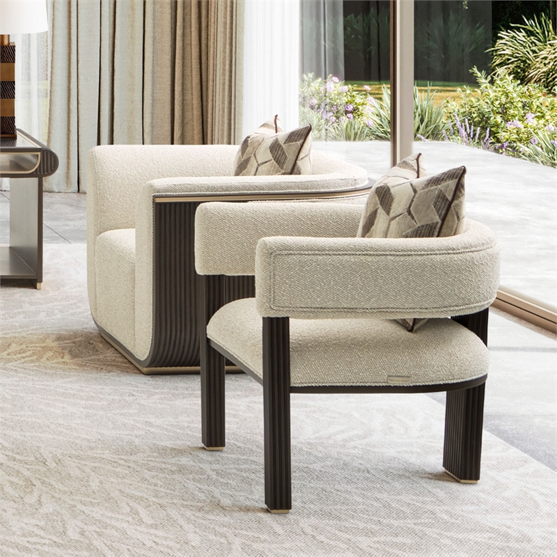 West Kensington Accent Chair - Buff/Medium Espresso