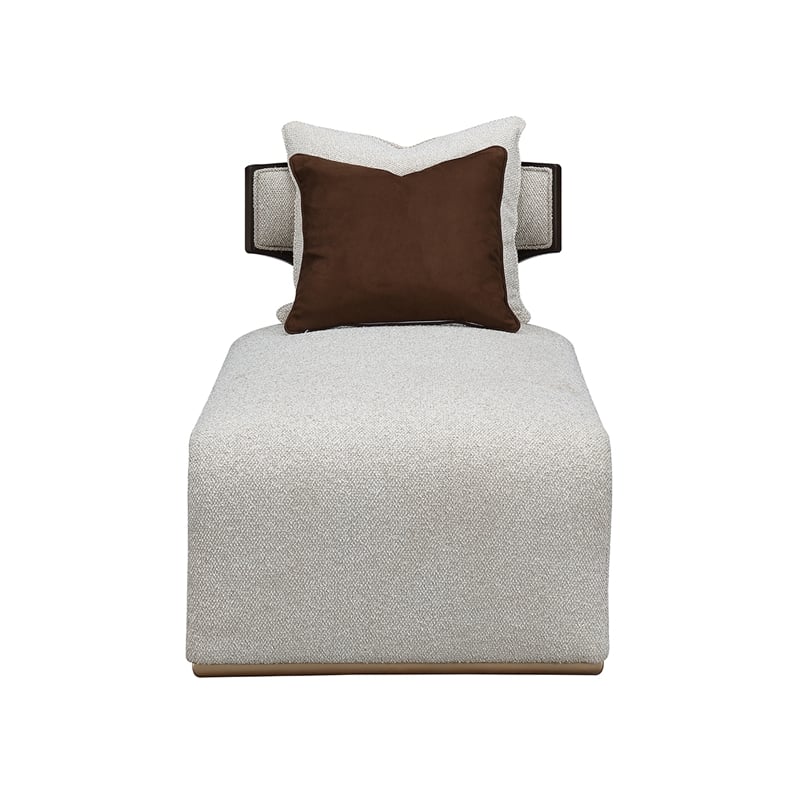 West Kensington Boucle Chaise - Buff/Medium Espresso