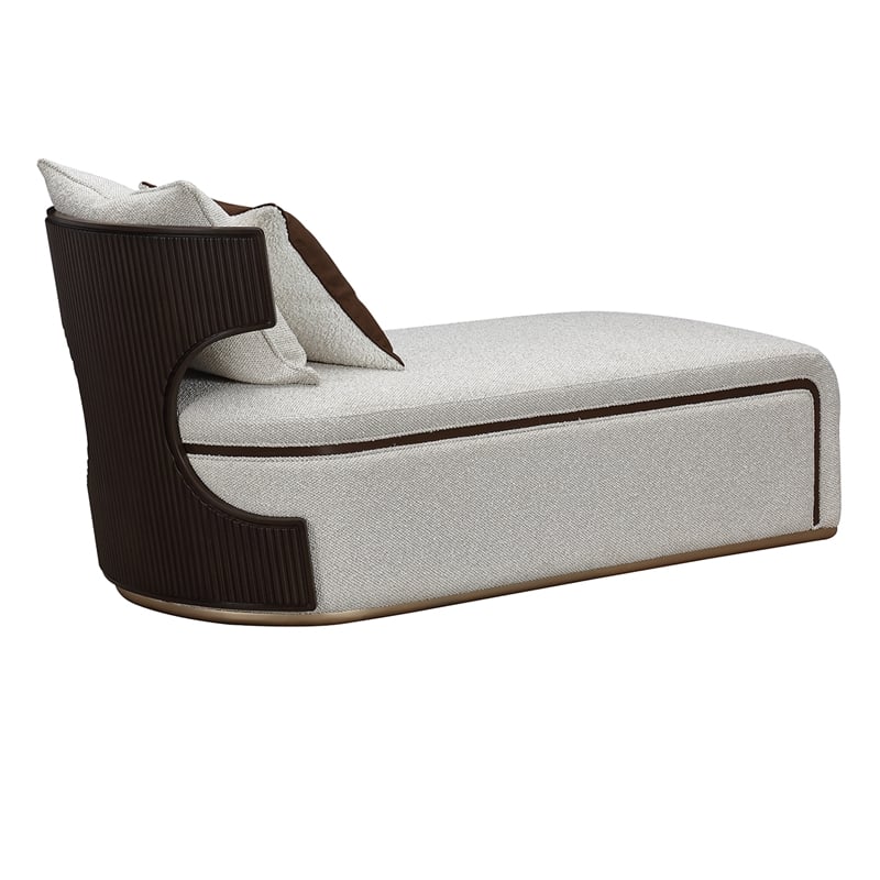 West Kensington Boucle Chaise - Buff/Medium Espresso