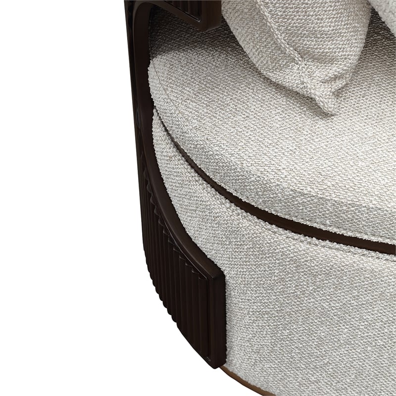 West Kensington Boucle Chaise - Buff/Medium Espresso