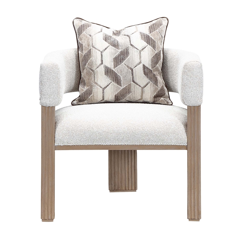 West Kensington Boucle Accent Chair - Buff/Seal Salt Caramel