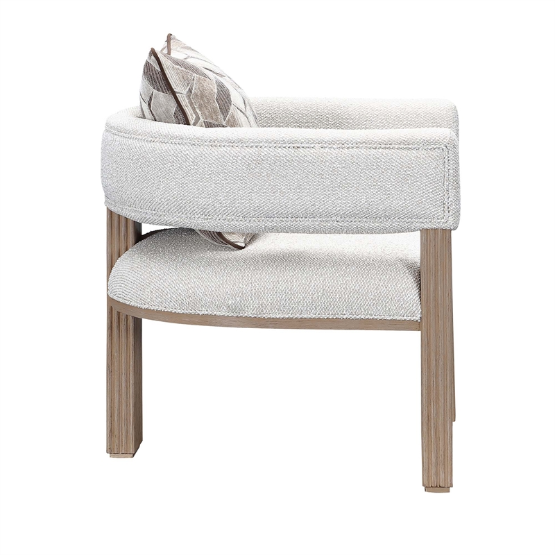 West Kensington Boucle Accent Chair - Buff/Seal Salt Caramel