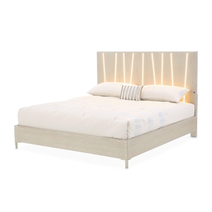 Lotus Bay Queen Panel Bed with LED Lights - Sand