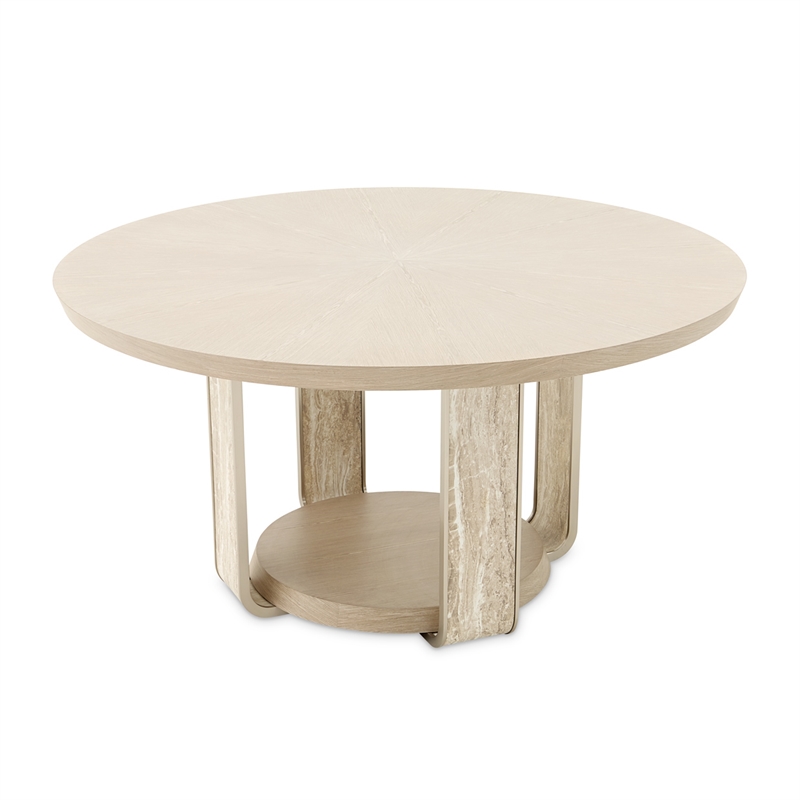 Lotus Bay 60-Inch Round Dining Table - Sand