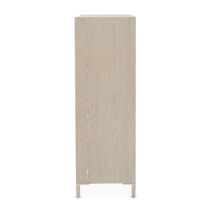 Lotus Bay Five-Drawer Chest with Dual Cabinets - Sand