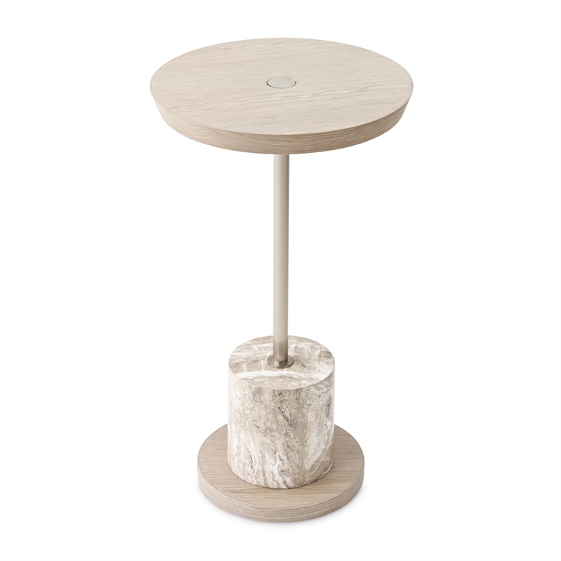 Lotus Bay Round Chairside Table - Sand