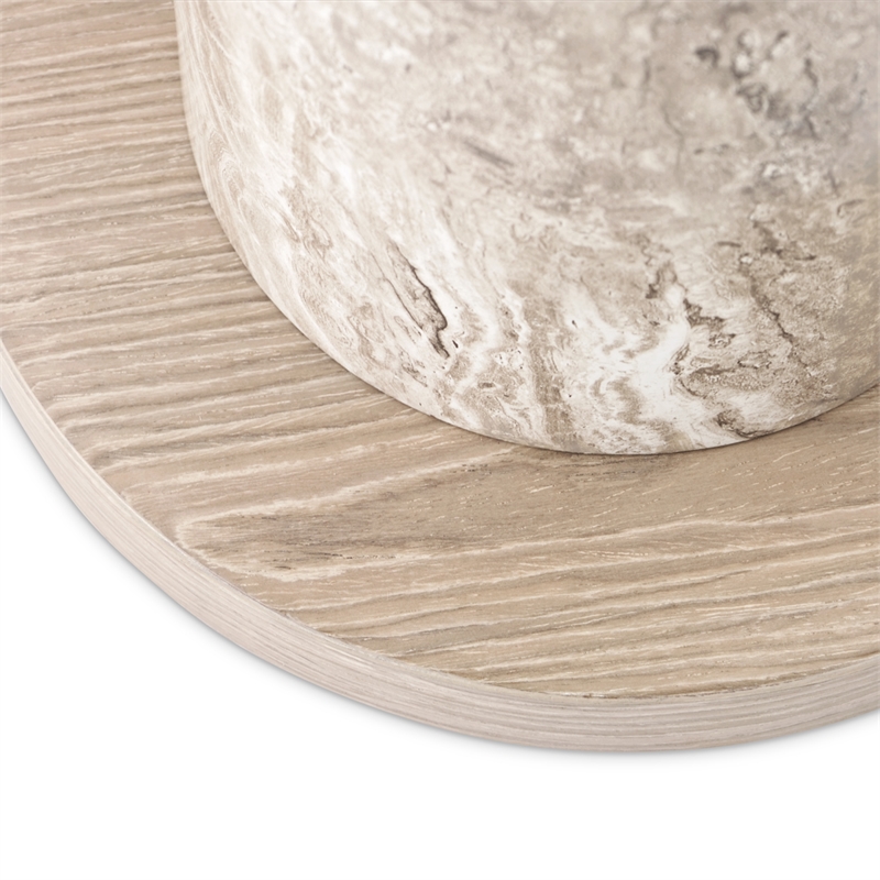 Lotus Bay Round Chairside Table - Sand