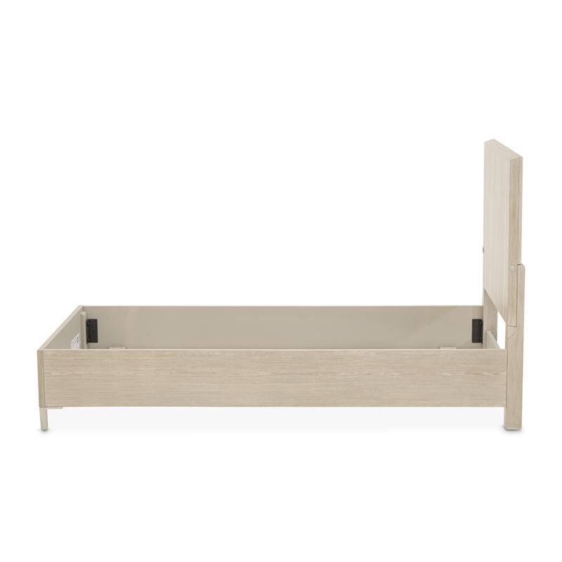 Lotus Bay Twin Panel Bed with LED Lights - Sand