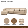Portrait 5-Piece Modular Sectional - Toffee/Sienna Brown