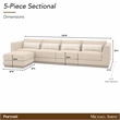 Portrait 5-Piece Modular Sectional - Toffee/Sienna Brown