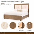 Portrait Queen Panel Bed with LED Lights - Sienna Brown