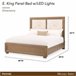 Portrait Eastern King Panel Bed with LED Lights - Sienna Brown