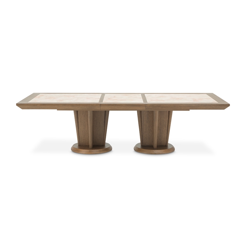 Portrait Wide Rectangular Dining Table - Sienna Brown