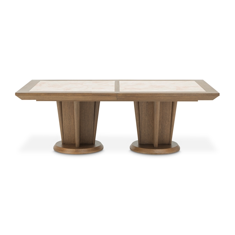 Portrait Wide Rectangular Dining Table - Sienna Brown