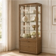 Portrait Display Cabinet with LED Lighting - Sienna Brown