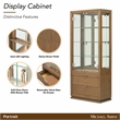 Portrait Display Cabinet with LED Lighting - Sienna Brown