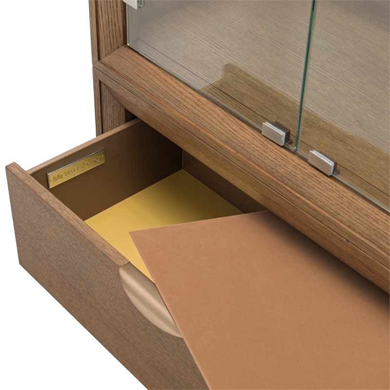Portrait Display Cabinet with LED Lighting - Sienna Brown