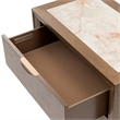 Portrait 2-Drawer Nightstand with LED Lights - Sienna Brown