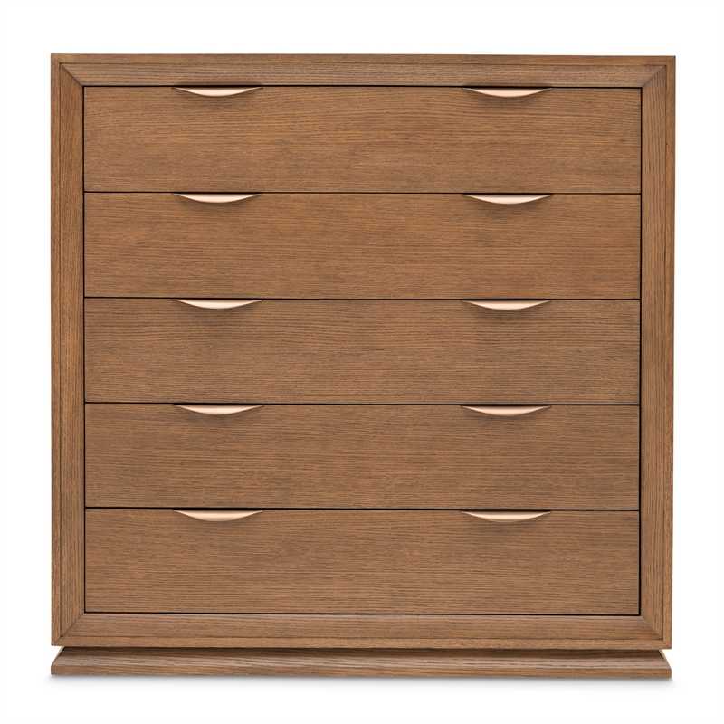 Portrait 5-Drawer Chest with LED Lights - Sienna Brown