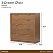 Portrait 5-Drawer Chest with LED Lights - Sienna Brown