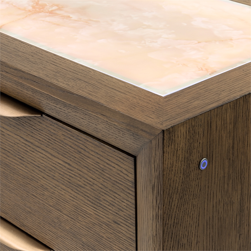 Portrait 5-Drawer Chest with LED Lights - Sienna Brown