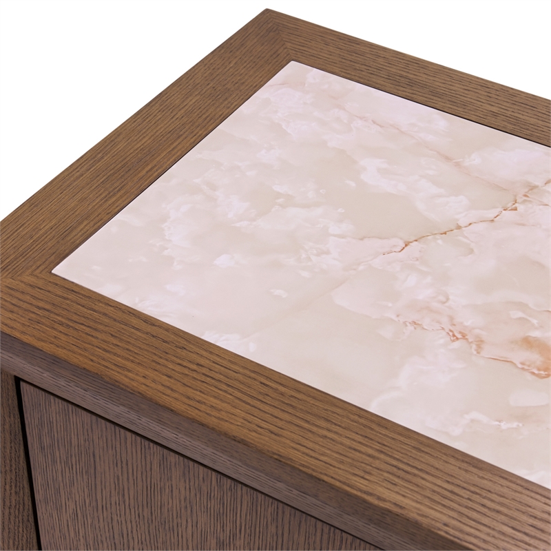 Portrait Sideboard with LED Lights - Sienna Brown