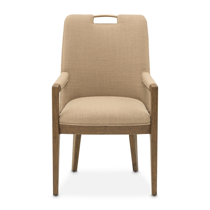 Portrait Dining Arm Chair - Set of 2- Toffee/Sienna Brown