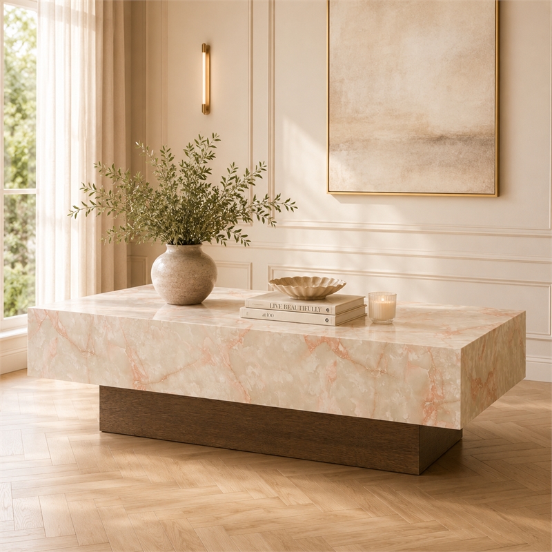 Portrait Rectangular Cocktail Table - Sienna Brown