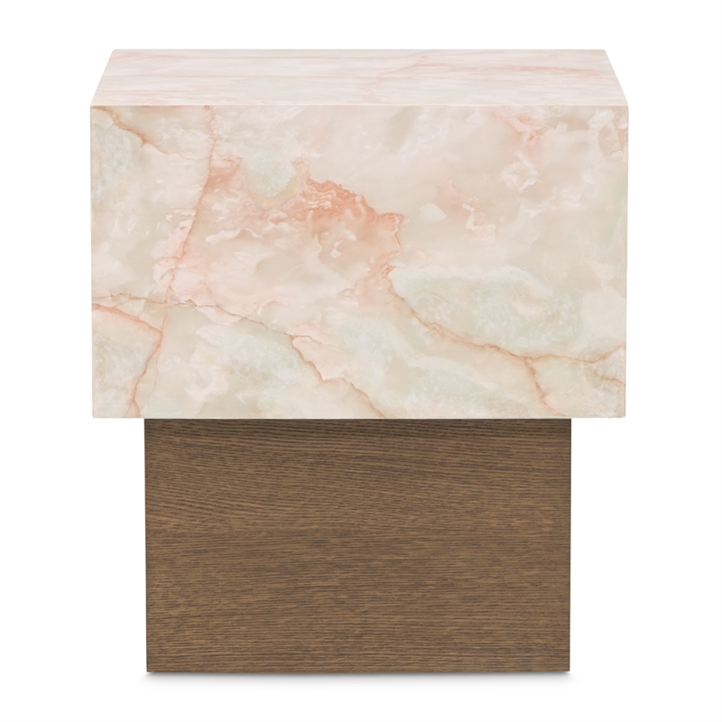 Portrait Square End Table - Sienna Brown