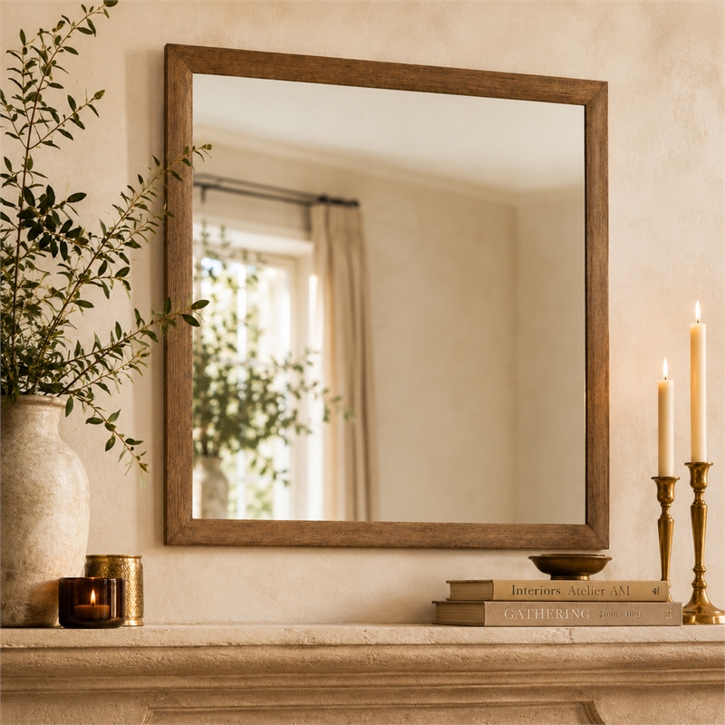 Portrait Wall Accent Mirror - Sienna Brown