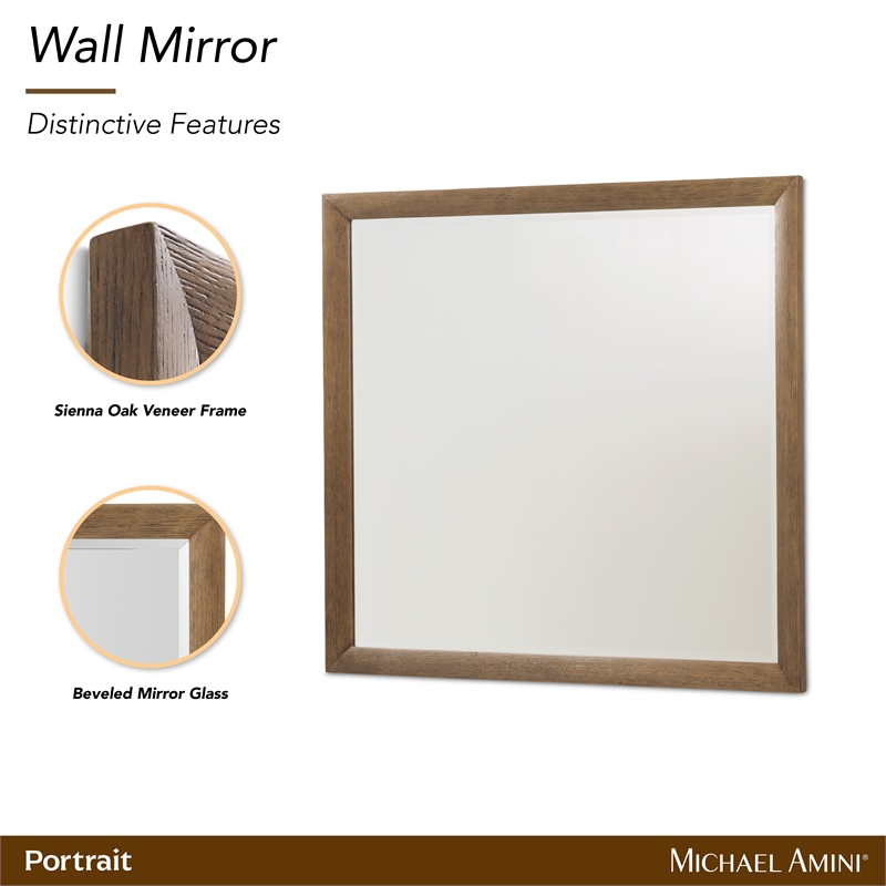Portrait Wall Accent Mirror - Sienna Brown
