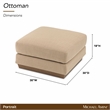 Portrait Square Ottoman - Toffee/Sienna Brown