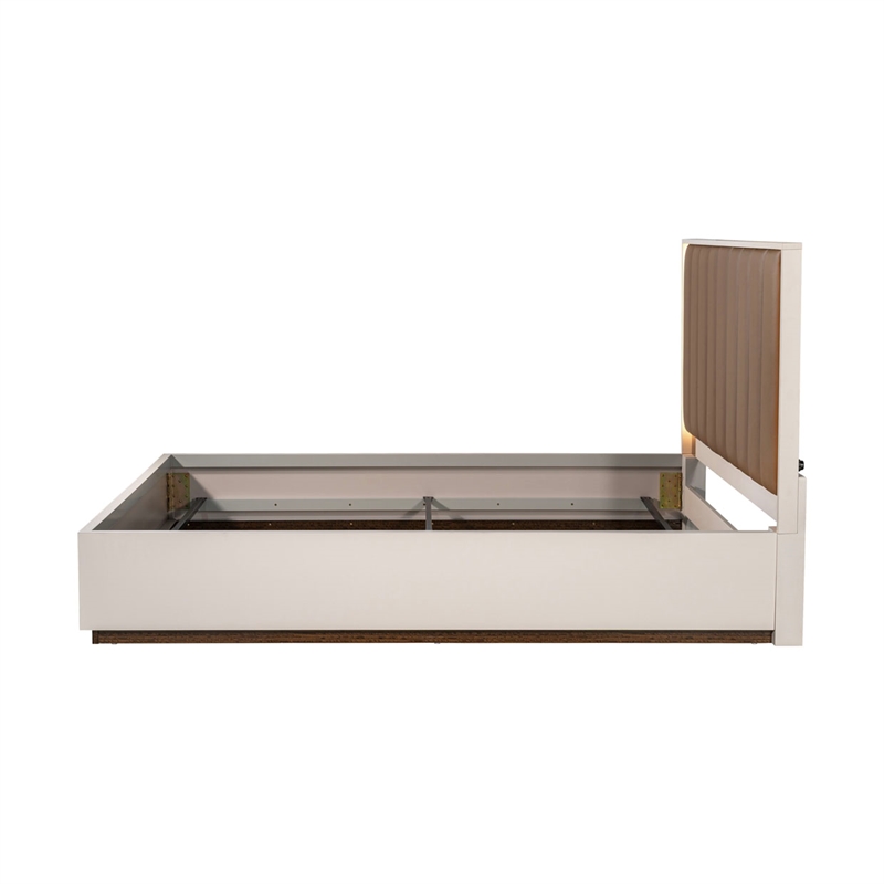 Pavira Eastern King Bed with LED Lights - Walnut