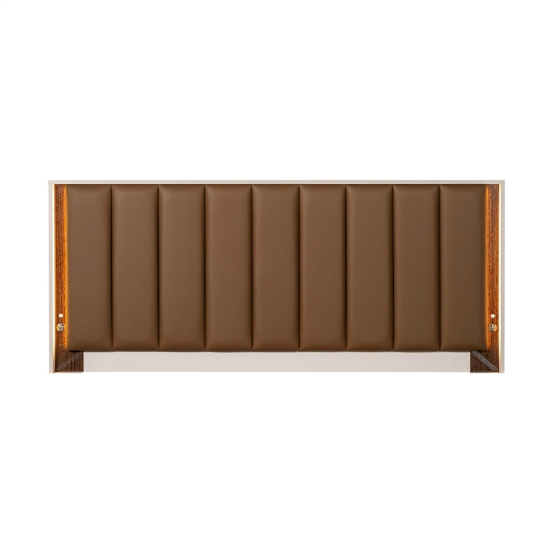 Pavira Eastern King Bed with LED Lights - Walnut